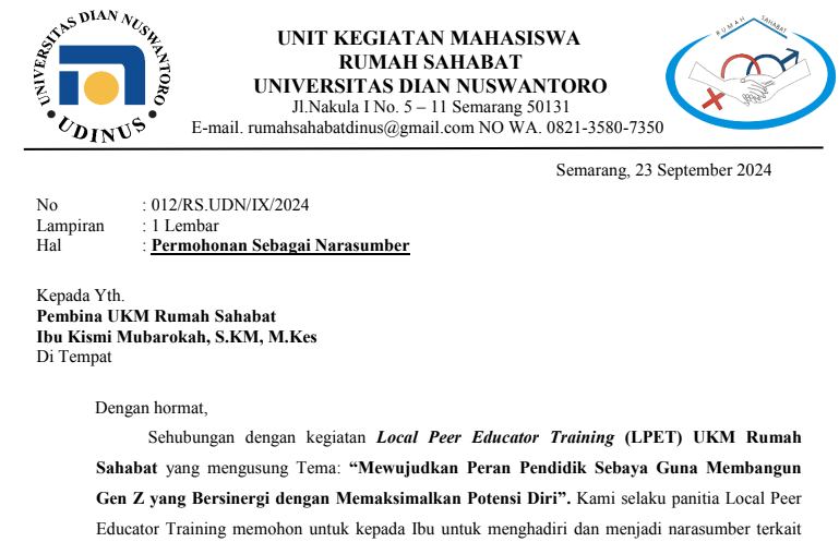 Undangan pemateri
